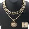 14K GOLD PT ALLAH ROUND MIAMI CUBAN 16"~30" CHOKER TENNIS CHAIN S036 - Raonhazae