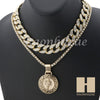 MEN 14K GOLD PT ANGEL ROUND MIAMI CUBAN 16"~30" CHOKER TENNIS CHAIN S33 - Raonhazae