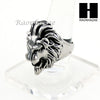 MEN STAINLESS STEEL ANTIQUE SILVER TONE LION FACE RING 8-12 SR035CL - Raonhazae
