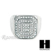 MEN RING 316L STAINLESS STEEL WHITE GOLD CZ BLING RING SIZE 8-12 SR012S - Raonhazae