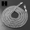316L Stainless steel Silver Hamsa Pendant w/ 5mm Cuban Chain SG017 - Raonhazae