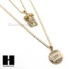 MEN JESUS & LAST SUPPER PENDANT BOX CUBAN CHAIN DOUBLE NECKLACE SET SD9 - Raonhazae