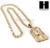 HIP HOP JESUS FACE PENDANT & DIAMOND CUT CUBAN LINK CHAIN NECKLACE N31 - Raonhazae