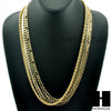 HIP HOP 4 CHAINS SET ROPE, CUBAN, HERRINGBONE & FIGARO 5mm NECKLACE CHAIN SET - Raonhazae