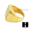 MEN RING 316L STAINLESS STEEL GOLD TONE CZ BLING RING SIZE 8-12 SR003G - Raonhazae