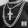 Hip Hop Cross Pendant 16" Choker 18" Tennis 30" Miami Cuban Chain 16S - Raonhazae