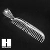 Mens 316L Stainless steel Silver Barber Shop Comb Pendant SS015 - Raonhazae