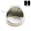 MEN STAINLESS STEEL HIP HOP SILVER TONE BLACK ONYX RING 8-12 SR031CL - Raonhazae