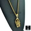 316L STAINLESS STEEL SAINT DEATH SANTA MUERTE GOLD PENDANT W 24" BOX CHAIN NECKLACE 2 - Raonhazae