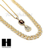 LAB DIAMOND GOLD CUBAN CHAIN RED RUBY KING TUT PHARAOH ANKH NECKLACES - Raonhazae