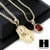 RUBY KING TUT PENDANT 24" 30" CUBAN LINK ROPE CUBAN NECKLACE SET D023 - Raonhazae