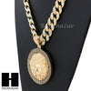 Hip Hop 14k Gold Plated Medusa Medallion Pendant 30" Cuban Link Chain 2 - Raonhazae