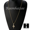 Sterling Silver .925 AAA Lab Diamond ANKH Cross w/2.5mm Moon Chain S37 - Raonhazae