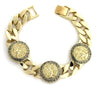 HIP HOP MEDUSA 3 MEDALLION 30" CUBAN LINK CHAIN, BRACELET, RING SET KMC002-AG - Raonhazae