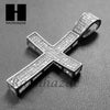 Lab Diamond Rhodium PT Jesus Cross Pendant w/ 4mm Cuban Chain B08S - Raonhazae