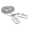NEW TUPAC CROSS DESIGN DOUBLE DOG TAG 18k GOLD FILLED W 30" BALL CHAINS DTC005GS - Raonhazae