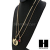 RUBY NEKHBET EYE OF HORUS PENDANT CUBAN LINK ROPE CUBAN NECKLACE SET 18 - Raonhazae