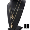 MEN JESUS & KING LION PENDANT BOX CUBAN CHAIN DOUBLE NECKLACE SET SD04 - Raonhazae