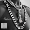 Nefertiti Pendant 16" Choker 18" Tennis 30" Miami Cuban Chain Set 18S - Raonhazae