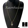 Sterling Silver .925 AAA Lab Diamond Jesus Cross w/2.5mm Moon Chain S27 - Raonhazae