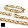 Men 14k Gold Finish Heavy 15mm Miami Cuban Link Chain Necklace Bracelet 9" 30" A - Raonhazae