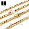 14k Gold Finish Heavy 6mm Miami Cuban Link Chain Necklace Bracelet Various Set C - Raonhazae