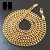 316L Stainless steel Gold King Crown w/ 5mm Cuban Chain SG08 - Raonhazae