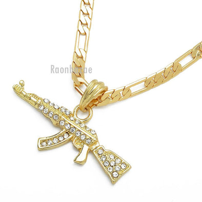 AMZ Jewelry 10k Yellow Gold AK 47 Pendant Gold Rifle Necklace Pendant :  Clothing, Shoes & Jewelry - Amazon.com