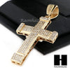 MENS LARGE CROSS PENDANT & DIAMOND CUT CUBAN LINK CHAIN NECKLACE N46 - Raonhazae