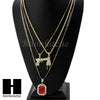 RUBY HANDGUN PLUG PENDANT 24" 30" ROPE BOX CUBAN CHAIN NECKLACE SET S03 - Raonhazae