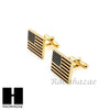 14K GOLD TONE AMERICAN FLAG PRESIDENT CUFFLINKS TIE PIN GIFT BOX03 - Raonhazae