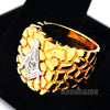 NEW MENS FREEMASON MASONIC SILVER/GOLD PLATED NUGGET RING SIZE 8 - 13 N012T - Raonhazae