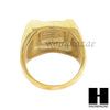 MEN RING 316L STAINLESS STEEL GOLD TONE CZ BLING RING SIZE 8-12 SR002G - Raonhazae