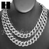 Rhodium PT 15mm 8.5" - 24" Miami Cuban Choker Chain Necklace Bracelet - Raonhazae