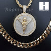 ANGEL MEDALLION ROPE CHAIN DIAMOND CUT 30" CUBAN CHAIN NECKLACE SET G3 - Raonhazae