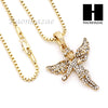MEN ANGEL & KING LION PENDANT BOX CUBAN CHAIN DOUBLE NECKLACE SET SD05 - Raonhazae