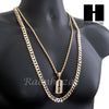 MEN GOLD BARBER RAZOR BLADE CHARM CUT 30" CUBAN LINK CHAIN NECKLACE S87 - Raonhazae