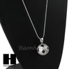 Sterling Silver .925 AAA Lab Diamond Soccer Ball w/ ball Chain SS008 - Raonhazae