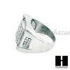 MEN RING 316L STAINLESS STEEL WHITE GOLD CZ BLING RING SIZE 8-12 SR011S - Raonhazae