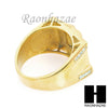 MEN RING 316L STAINLESS STEEL GOLD TONE CZ BLING RING SIZE 8-12 SR001G - Raonhazae