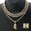 14K GOLD PT PRAYING HANDS MIAMI CUBAN 16"~30" CHOKER TENNIS CHAIN S038 - Raonhazae