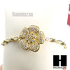 NEW Women Luxury Golden Flower Lab Simulated Diamond Bracelet Wrist Watch WW002 - Raonhazae