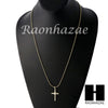 Sterling Silver .925 AAA Lab Diamond Jesus Cross w/2.5mm Moon Chain S31 - Raonhazae