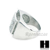 MEN RING 316L STAINLESS STEEL WHITE GOLD CZ BLING RING SIZE 8-12 SR013S - Raonhazae