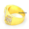 MENS HIP HOP RAPPER CHUNKY MICRO PAVE 14K GOLD PLATED RING SIZE 7 - 12 N011G - Raonhazae