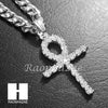 316L Stainless steel Silver Egyt Ankh Cross 5mm Cuban Chain SG015 - Raonhazae