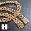 18K Gold Lab Diamond Cuban Link Chain 15mm Bling 24" 30" Necklace L01 - Raonhazae
