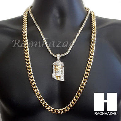 G-EAZY JESUS CHARM 16"-30" TENNIS CHAIN 30" CUBAN CHAIN NECKLACE G22 - Raonhazae