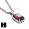 STAINLESS STEEL RUBY JESUS FACE PENDANT 24" ROPE CHAIN NECKLACE NP024 - Raonhazae