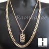 NUGGET DOG TAG ROPE CHAIN DIAMOND CUT 30" CUBAN LINK CHAIN NECKLACE S59 - Raonhazae